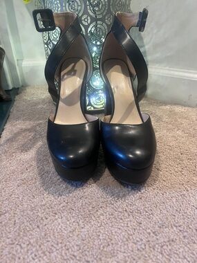 Dream Pairs Black Platform Ankle-Strap Heels